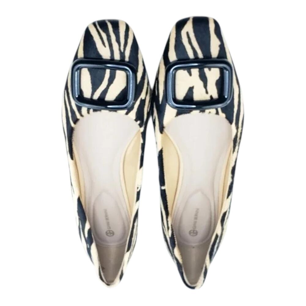 Giani Bernini Women's Borraa Snip Toe Dress Flats Black White Zebra Size 7 - Picture 4 of 5